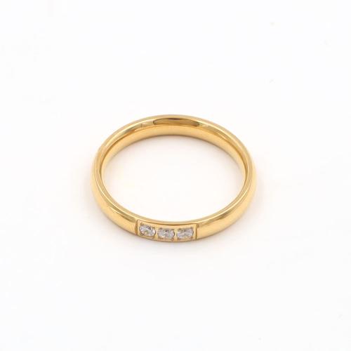 304 acciaio inox anello, placcato color oro, formato differente per scelta & Micro spianare cubic zirconia & per la donna, Misura:6-9, Venduto da PC
