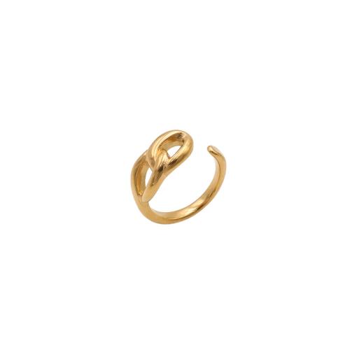 титан Кольцо, Геометрический узор, плакирован золотом, разный размер для выбора & Женский & отверстие, размер:6-9, продается PC
