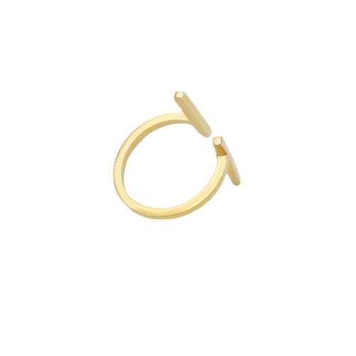 Aço inoxidável 304 Cuff Ring Finger, cromado de cor dourada, joias de moda & tamanho diferente para a escolha & para mulher, tamanho:6-8, vendido por PC