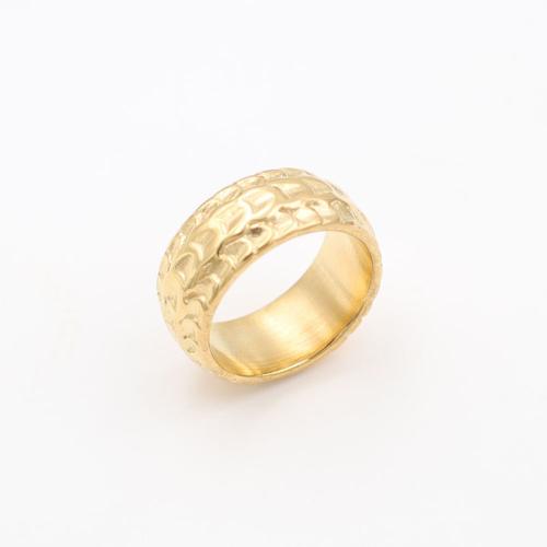 Titanium Steel Finger Ring gold color plated fashion jewelry & for woman US Ring Sold By PC
