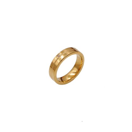 304 nehrđajućeg čelika Finger Ring, zlatna boja pozlaćen, modni nakit & micro utrti kubni cirkonij & za žene, Veličina:6, Prodano By PC