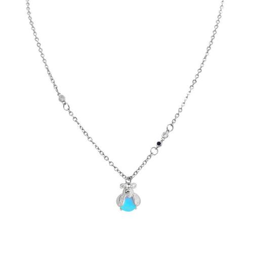 Messing halskettingen, met Sea Opal, mode sieraden & verschillende stijlen voor de keuze & voor vrouw, Lengte Ca 45 cm, Verkocht door PC