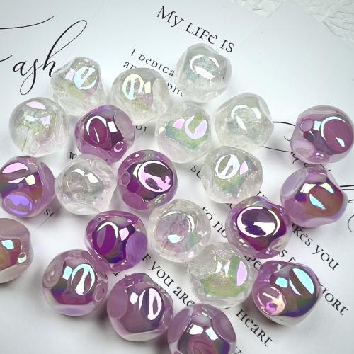 Perles  acrylique plaqué , DIY & lumineux, Couleur aléatoire, 15mm, 200PC/sac, Vendu par sac