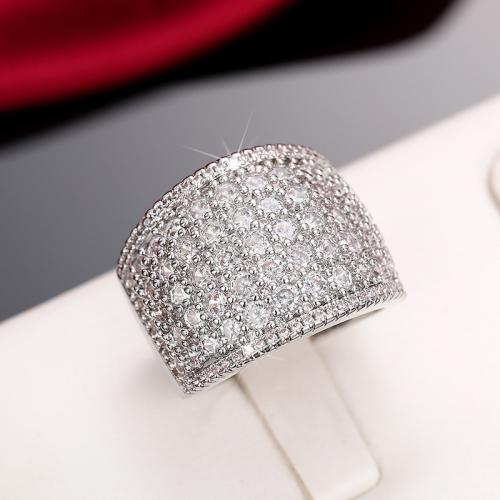 Cubic Zirconia Micro Pave Brass Ring, different size for choice & micro pave cubic zirconia & for woman, Sold By PC
