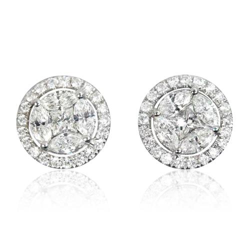 Cubic Zirconia Micro Pave Brass Earring, fashion jewelry & micro pave cubic zirconia & for woman, 11x7mm, Sold By Pair