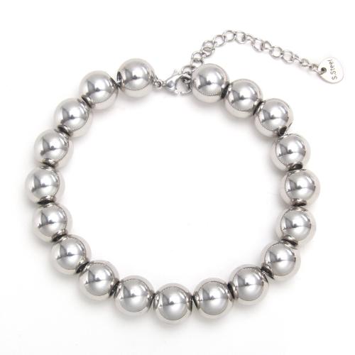 Stainless Steel Jewelry Bracelet, 304 Stainless Steel, with 5cm extender chain, fashion jewelry & Unisex & different size for choice, silver color, Sold Per Approx 19 cm Strand