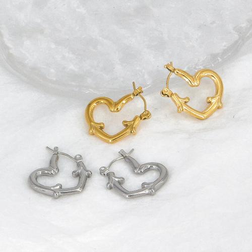 Stainless Steel Lever Back Earring 304 Stainless Steel Heart Vacuum Ion Plating fashion jewelry & for woman Sold By Pair