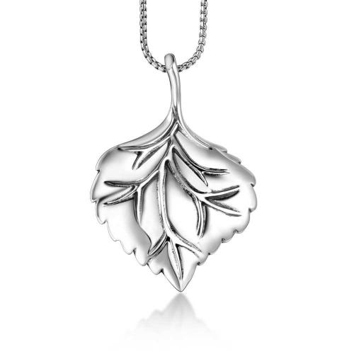 Stainless Steel Pendants 304 Stainless Steel Leaf polished fashion jewelry & Unisex Sold By PC
