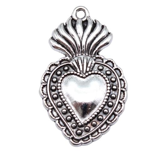 Tibetan Style Heart Pendants, antique silver color plated, DIY, 35x22mm, Sold By PC