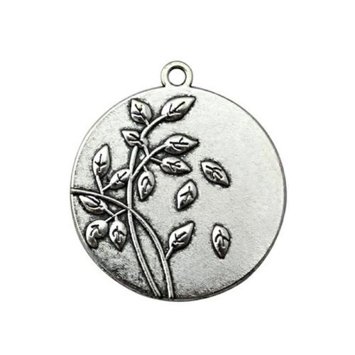 Tibetan Style Pendant Cabochon Setting, Flat Round, antique silver color plated, DIY, inner size:35mm, Sold By PC