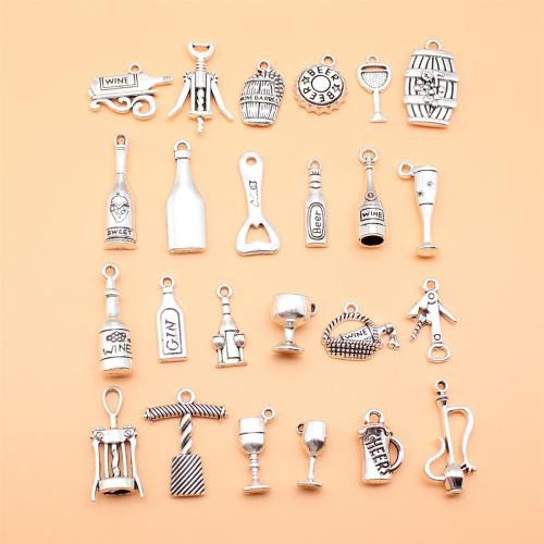 Tibetan Style Pendants, antique silver color plated, DIY, 24PCs/Set, Sold By Set