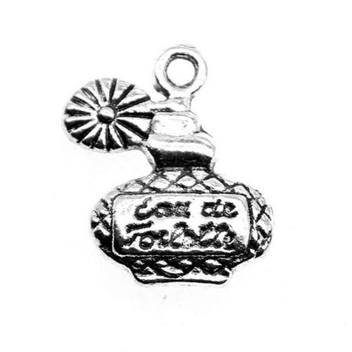 Tibetan Style Pendants, Perfume Bottle, antique silver color plated, DIY, 17x12mm, Sold By PC