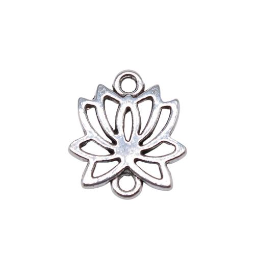 Flower Tibetan Style Connector, antique silver color plated, DIY & 1/1 loop, 14x16mm, Sold By PC