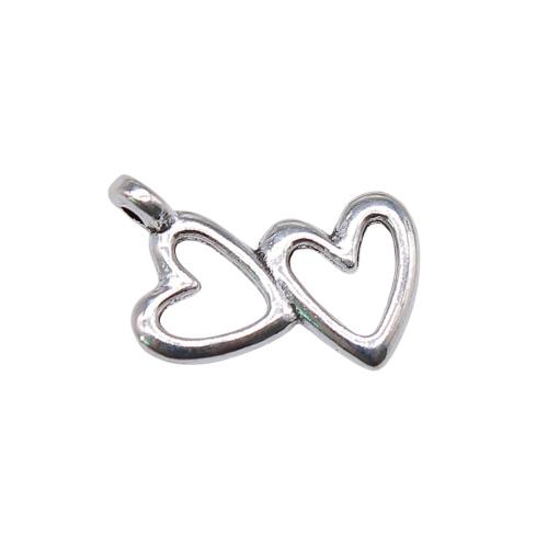 Tibetan Style Heart Pendants, antique silver color plated, DIY & hollow, 18x16mm, Sold By PC