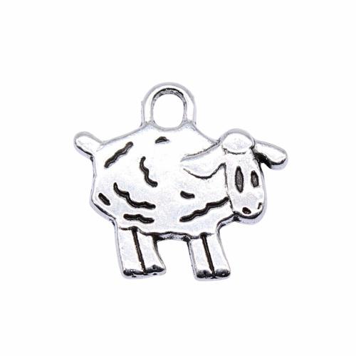 Tibetan Style Animal Pendants, Sheep, antique silver color plated, DIY, 14x15mm, Sold By PC