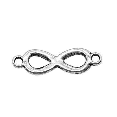 Tibetan Style Connector, Infinity, antique silver color plated, DIY & 1/1 loop, 6x21mm, Sold By PC