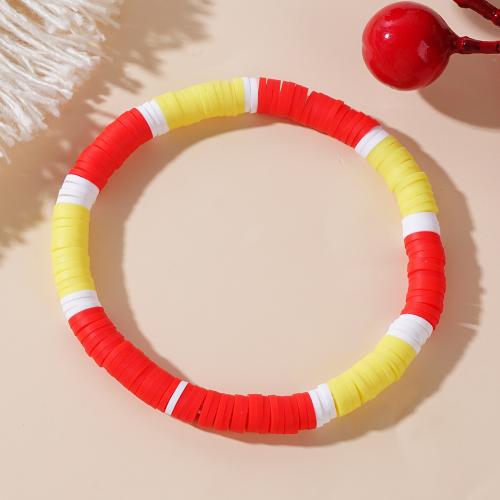 полимерный клей браслет, Женский, разноцветный, длина:17.5 см, продается PC