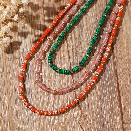 Collar de piedras preciosas joyas, Piedra natural, para mujer, más colores para la opción, longitud:42 cm, Vendido por UD
