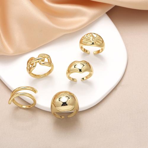 النحاس البنصر, لون الذهب مطلي, مجوهرات الموضة & تصاميم مختلفة للاختيار, ذهبي, النيكل والرصاص والكادميوم الحرة, Ring diameter: 1.7cm, تباع بواسطة PC