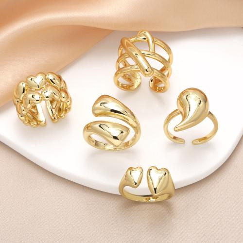Brass Finger Ring, gold color plated, fashion jewelry & different designs for choice, golden, nickel, lead & cadmium free, Ring diameter: 1.7cm, Sold By PC