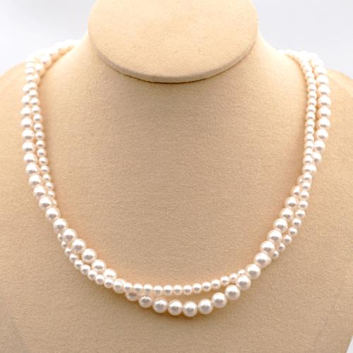 Crystal Pearl Necklace with Titanium Steel fashion jewelry white Length 45 cm Sold By PC