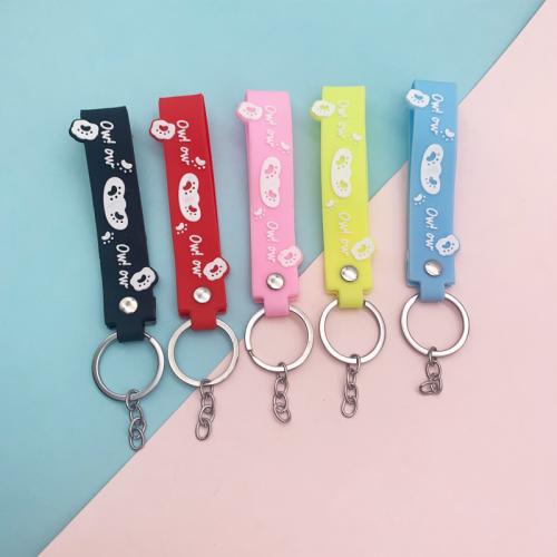 Tibetan Style Key Clasp, PVC Plastic, with Tibetan Style, plated, fashion jewelry, more colors for choice, 111x20mm, 50PCs/Bag, Sold By Bag
