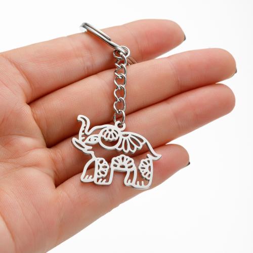 Stainless Steel Key Clasp, 304 Stainless Steel, Elephant, plated, multifunctional & Unisex & different styles for choice & hollow, original color, Sold By PC