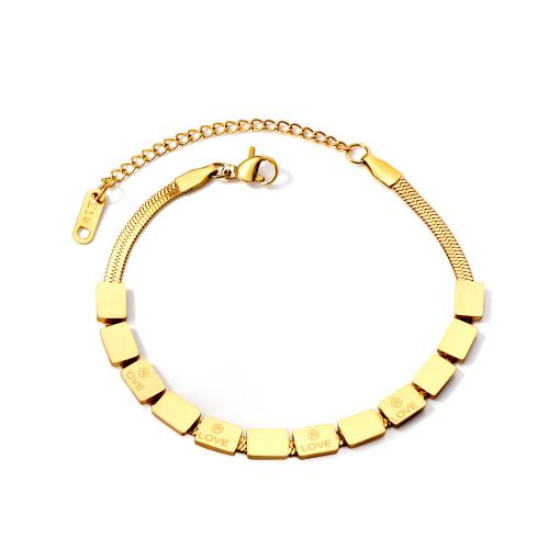 Bijoux bracelet en acier inoxydable, Acier inoxydable 304, Placage de couleur d'or, bijoux de mode & styles différents pour le choix & pour femme, Vendu par PC
