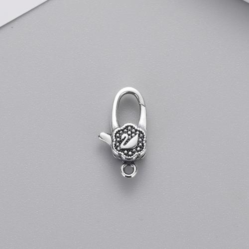 925 Sterling Silver Lobster Claw Clasp DIY black Sold By PC