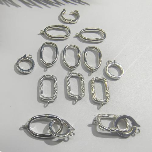 925 Sterling Silver Hook and Eye Clasp DIY  white Sold By PC
