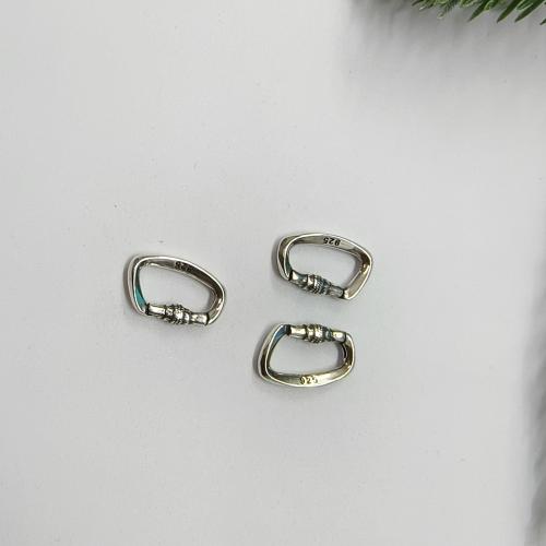 925 Sterling Silver Snap Clasp, DIY, black, 15.90x9.30x7.30mm, Sold By PC