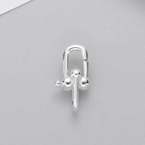925 Sterling Silver Snap Clasp, DIY & different size for choice, white, Sold By PC