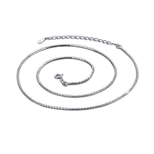 925 Sterling Silver Necklaces, different size for choice & for woman, platinum color, Sold By PC