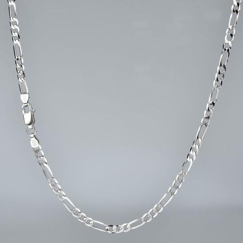 925 Sterling Silver Necklaces, different size for choice & for woman, platinum color, Sold By PC
