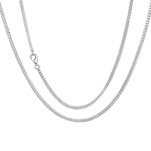 Серебряное ожерелье, Серебро 925 пробы, разный размер для выбора & Женский, платиновый цвет, продается PC