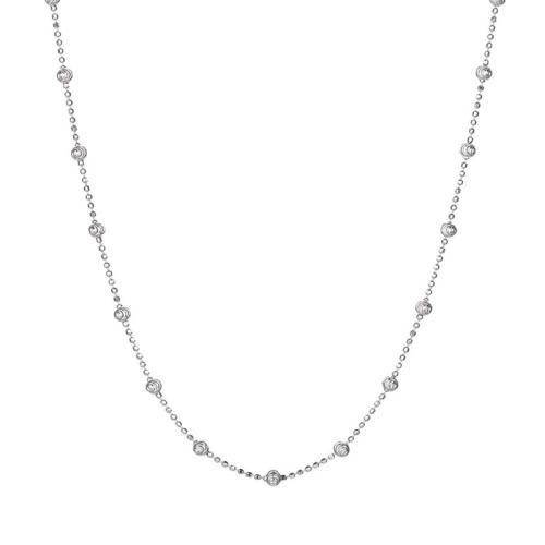 Sterling Silber Halsketten, 925 Sterling Silber, verschiedene Größen vorhanden & für Frau, Platin Farbe, verkauft von PC