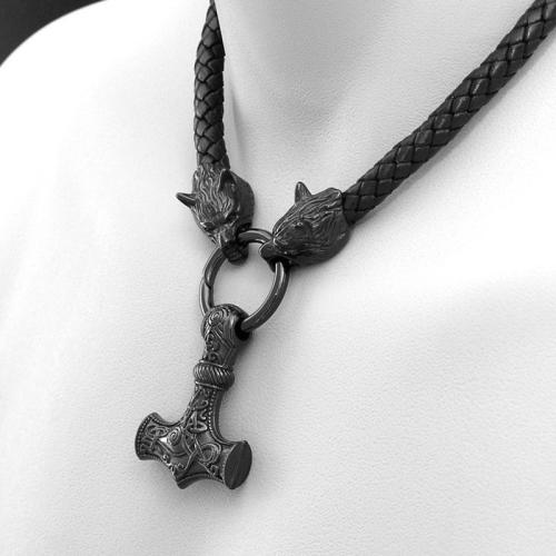 Zinklegierung Schmuck Halskette, mit Lederband, plattiert, für den Menschen, keine, Länge:45 cm, verkauft von PC