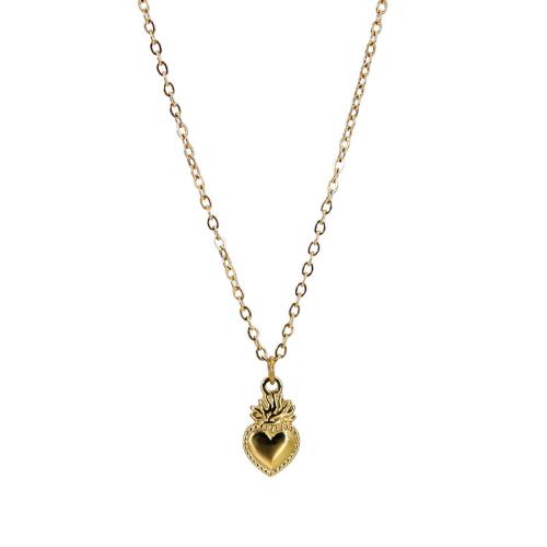 Titanstahl Halskette, mit Verlängerungskettchen von 5cm, plattiert, für Frau, goldfarben, Länge:40 cm, verkauft von PC