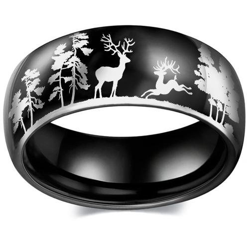 خاتم إصبع الفولاذ المقاوم للصدأ, 304 الفولاذ المقاوم للصدأ, للجنسين & حجم مختلفة للاختيار, أسود, تباع بواسطة PC