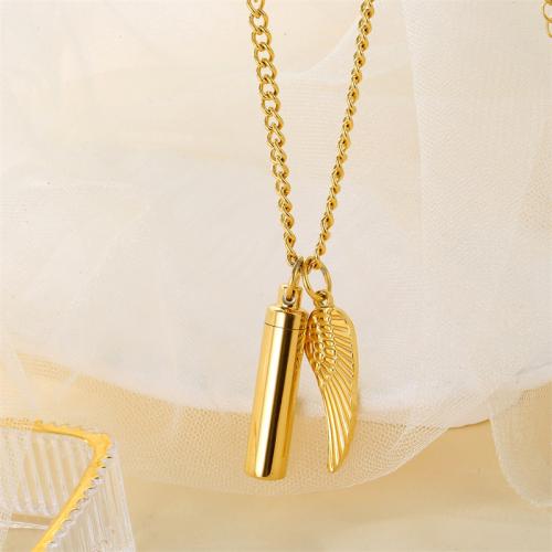 Stainless Steel Jewelry Necklace 304 Stainless Steel plated for woman golden Sold By Pair
