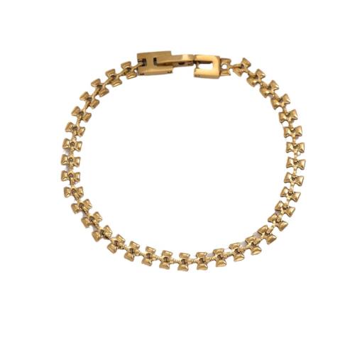 Acier titane bracelet, Placage de couleur d'or, bijoux de mode & pour femme, Longueur Environ 6-8 pouce, Vendu par PC