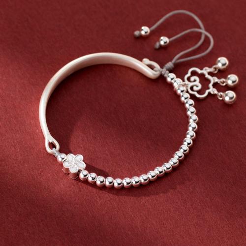 925 Sterling Silver Bracelet with 2.6inch extender chain Flower vintage & for woman Length Approx 6.7 Inch Sold By PC