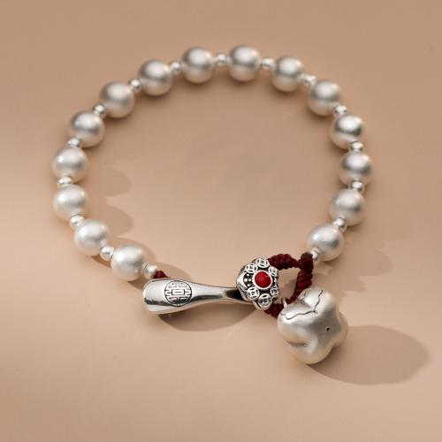 925 Sterling Silver Bracelet, Ruyi, vintage & for woman, Length:Approx 7 Inch, Sold By PC