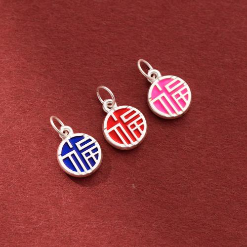 925 Sterling Silver Pendant, Flat Round, DIY & epoxy gel, more colors for choice, 10.50x2.50mm, Hole:Approx u3001mm, Sold By PC