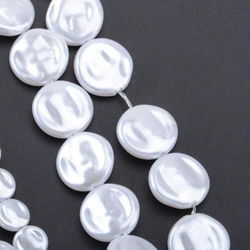 ABS-Kunststoff-Perlen, DIY & verschiedene Größen vorhanden, weiß, verkauft von Strang