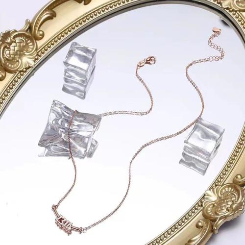 Ожерелья из латуни, Латунь, с 5cm наполнитель цепи, ювелирные изделия моды & Женский & со стразами, длина:Приблизительно 40 см, продается PC