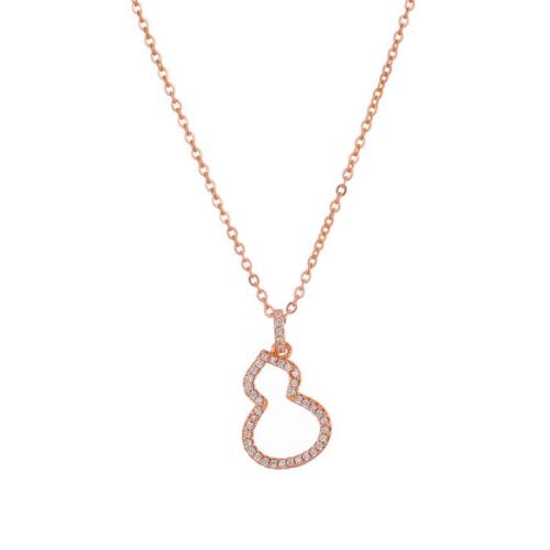 Messing Halskette, mit Verlängerungskettchen von 5cm, Modeschmuck & für Frau & mit Strass, keine, Länge:ca. 40 cm, verkauft von PC