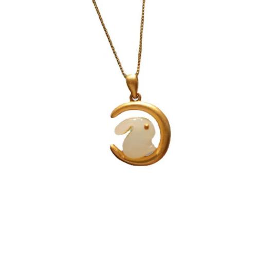 Collier en laiton, Placage de couleur d'or, bijoux de mode & pour femme, Longueur:Environ 45 cm, Vendu par PC
