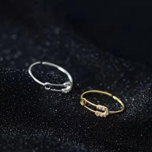 Kubisk Circonia Micro bane messing Ring, Justerbar & mode smykker & Micro Pave cubic zirconia & for kvinde, flere farver til valg, Størrelse:7, Solgt af PC