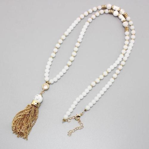 Zinklegierung Pullover Halskette, mit kubischer Zirkonia, Modeschmuck & für Frau, keine, Länge:ca. 70 cm, verkauft von PC